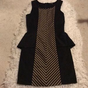 Black and Gold Peplum Dress